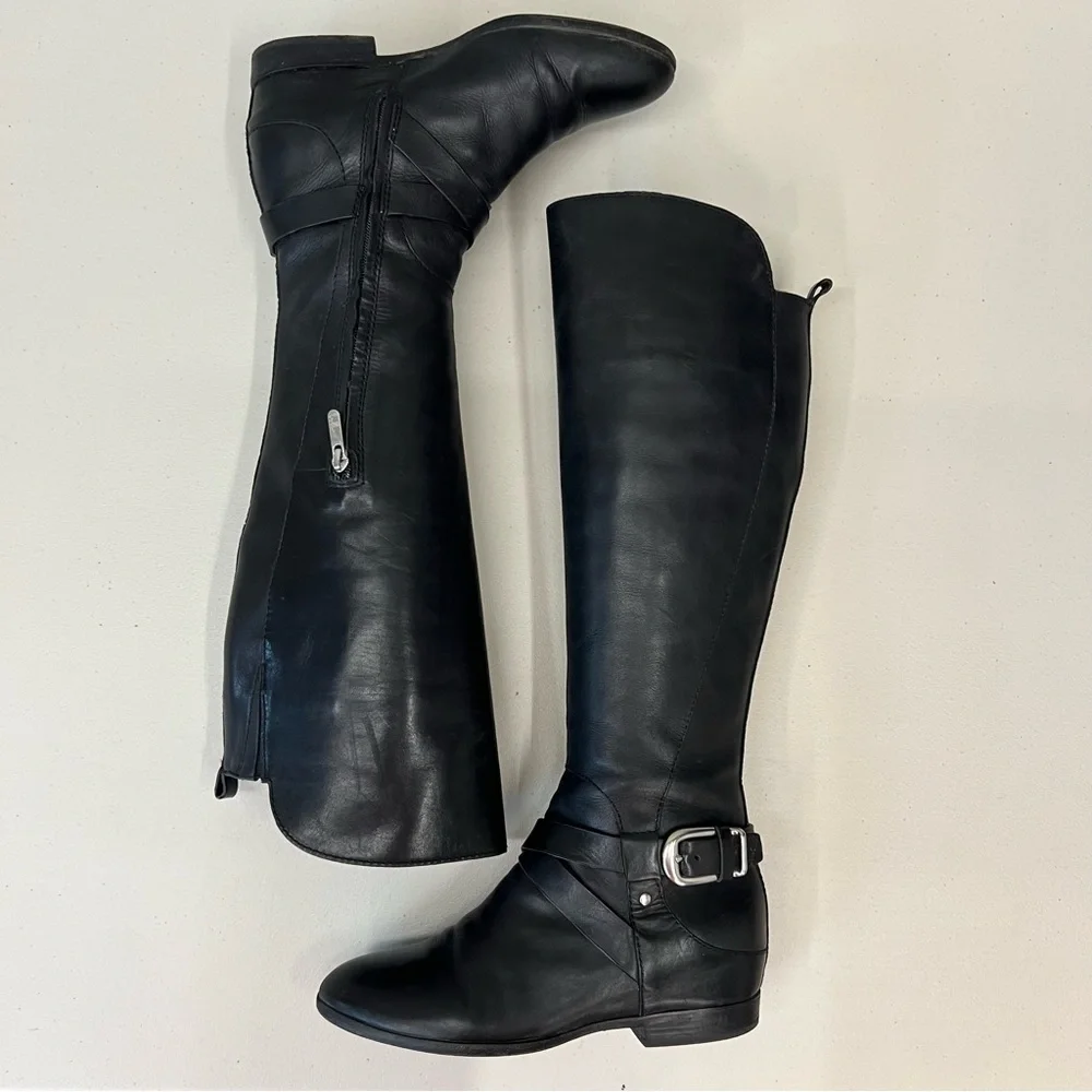 Belle by Sigerson Morrison Jamie Black Leather OTK Boots‎ Size 9
